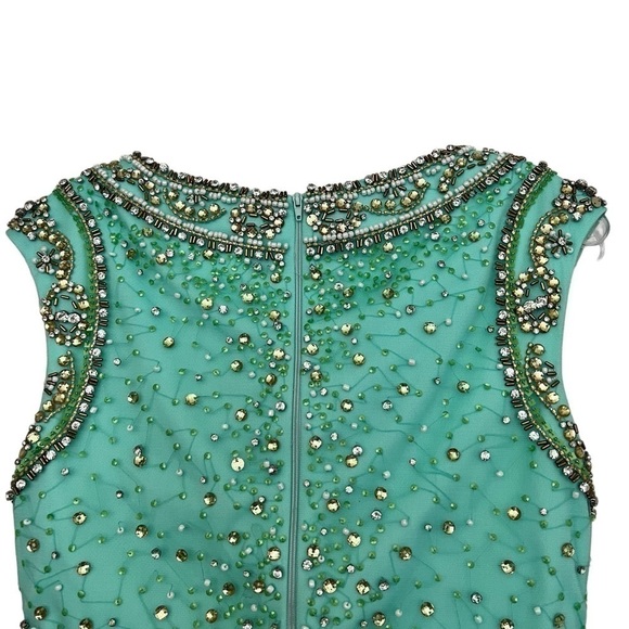 Rachel Allan Prom 2- Piece in Mint Green Size 12 Crop Top with Fishtail Bottom - Picture 4 of 9